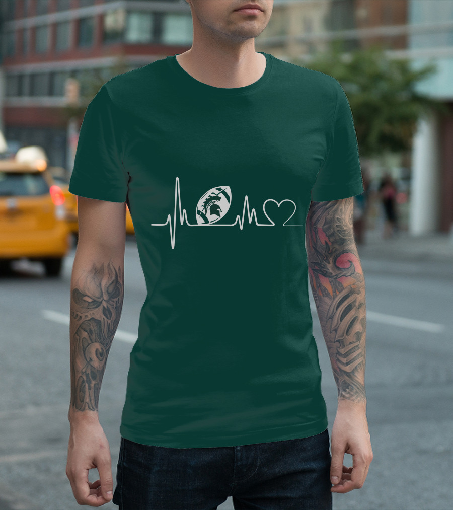 Michigan State Spartans Football Heartbeat T-Shirt