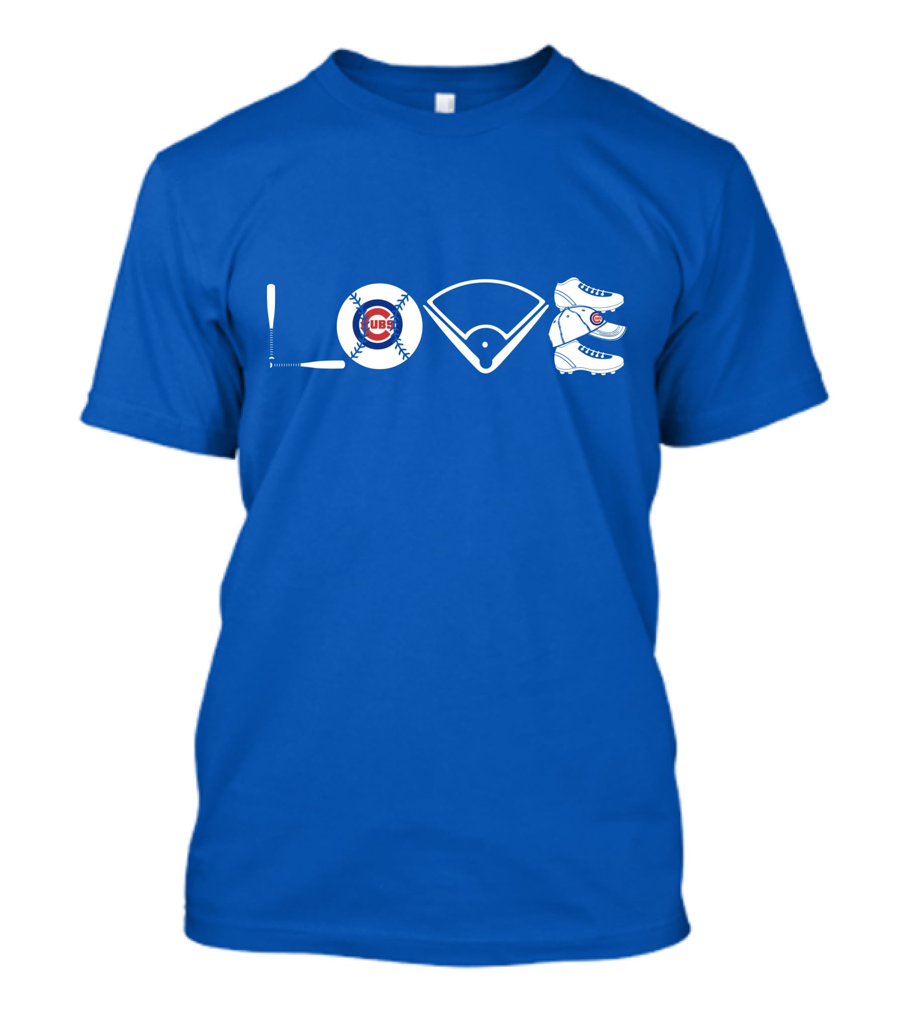 Love Cubs Baseball Field Bat Cleats T-Shirt