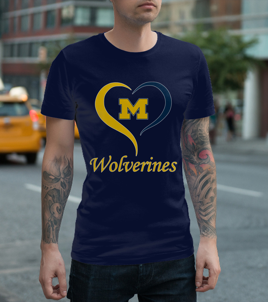 Michigan Wolverines Heart M T-Shirt