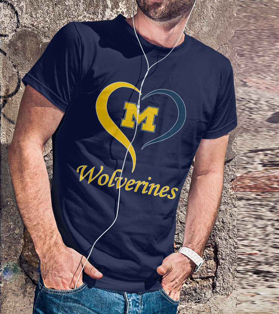 Michigan Wolverines Heart M T-Shirt
