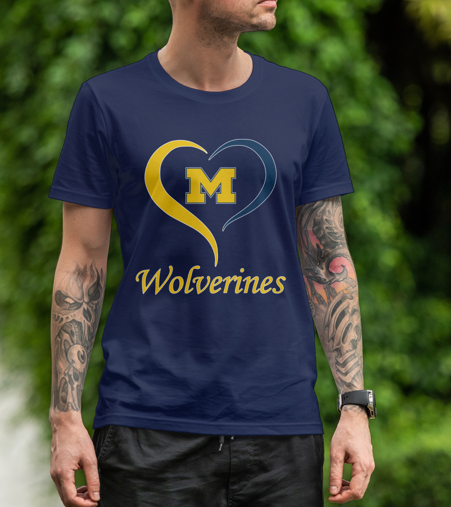 Michigan Wolverines Heart M T-Shirt