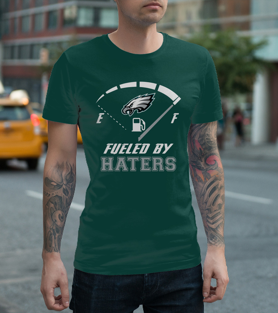 Philadelphia Eagles Fueled By Haters Fuel Gauge T-Shirt