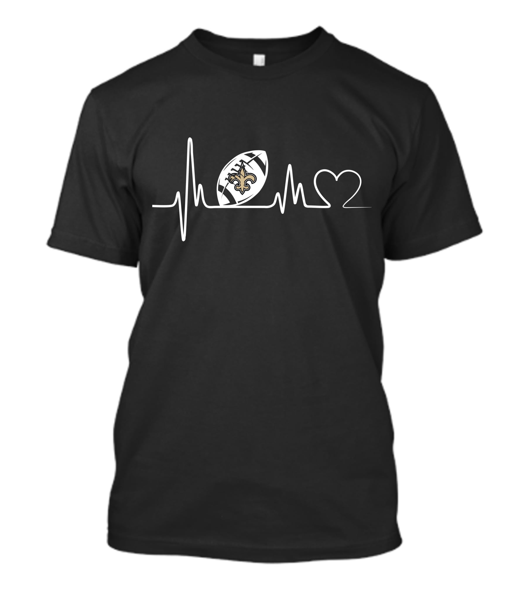 New Orleans Saints Heartbeat Football Fleur-de-Lis T-Shirt