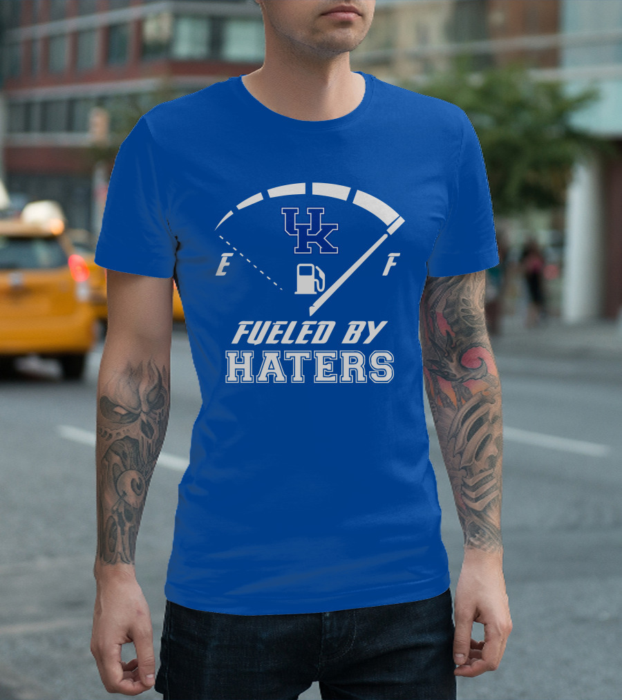 Kentucky Wildcats Fueled By Haters Gas Gauge UK T-Shirt