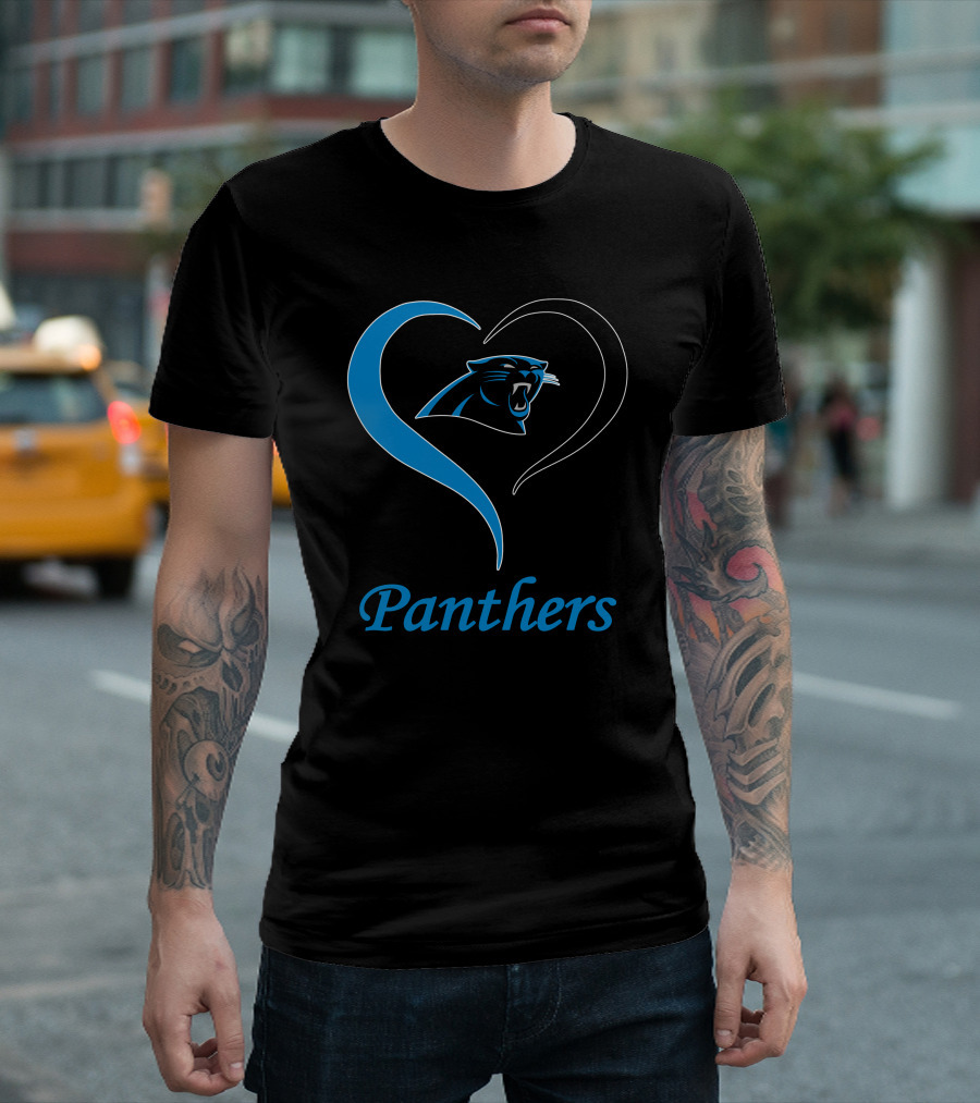 Panthers Logo Heart Symbol Carolina Panthers T-Shirt