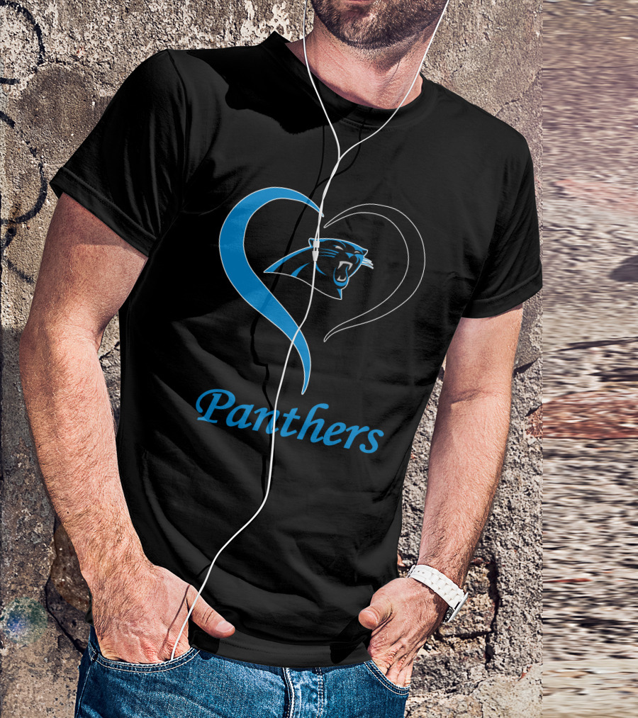 Panthers Logo Heart Symbol Carolina Panthers T-Shirt