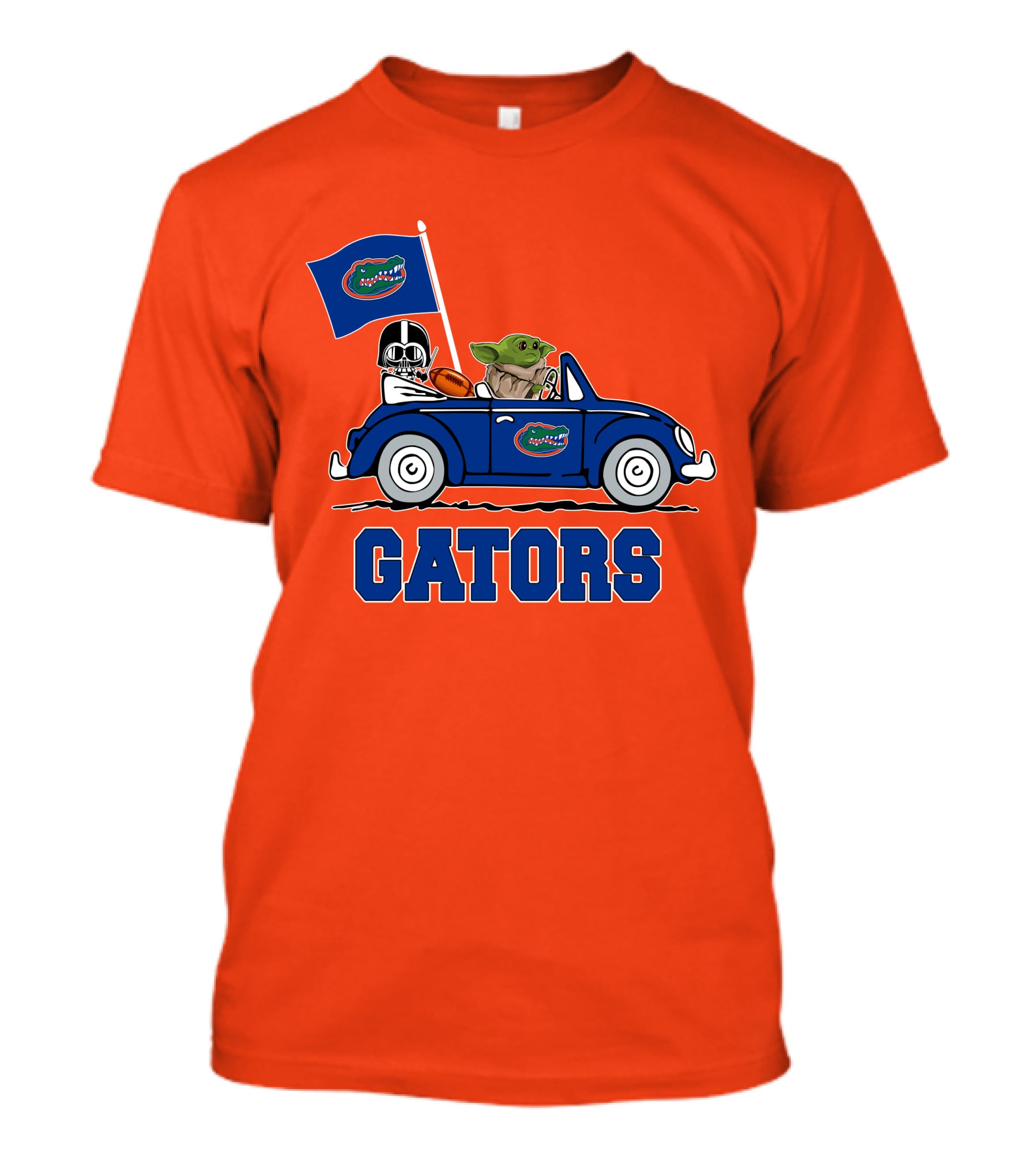 Florida Gators Darth Vader Baby Yoda Driving Car Star Wars Football T-Shirt