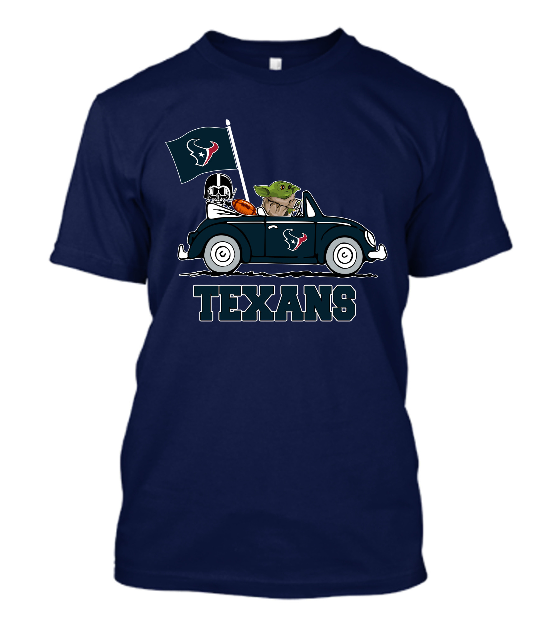 Houston Texans Baby Yoda And Darth Vader Car Adventure Star Wars T-Shirt