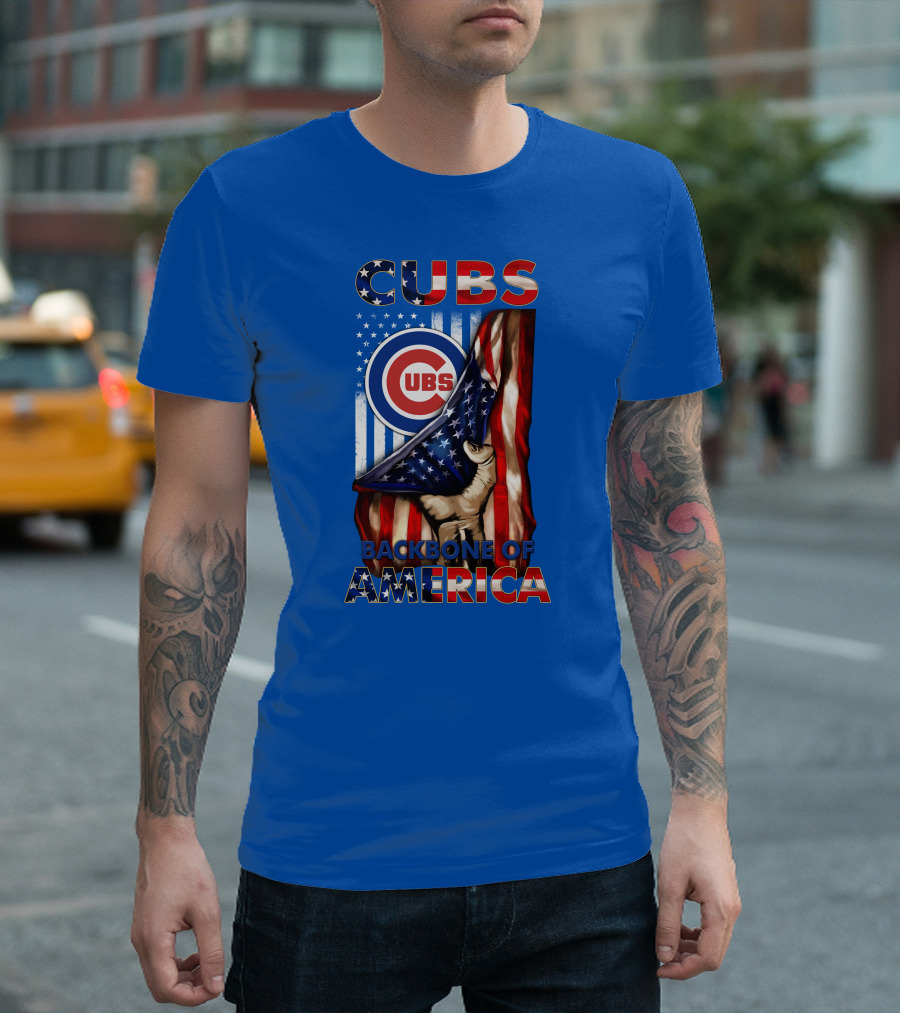 Cubs Backbone Of America American Flag T-Shirt