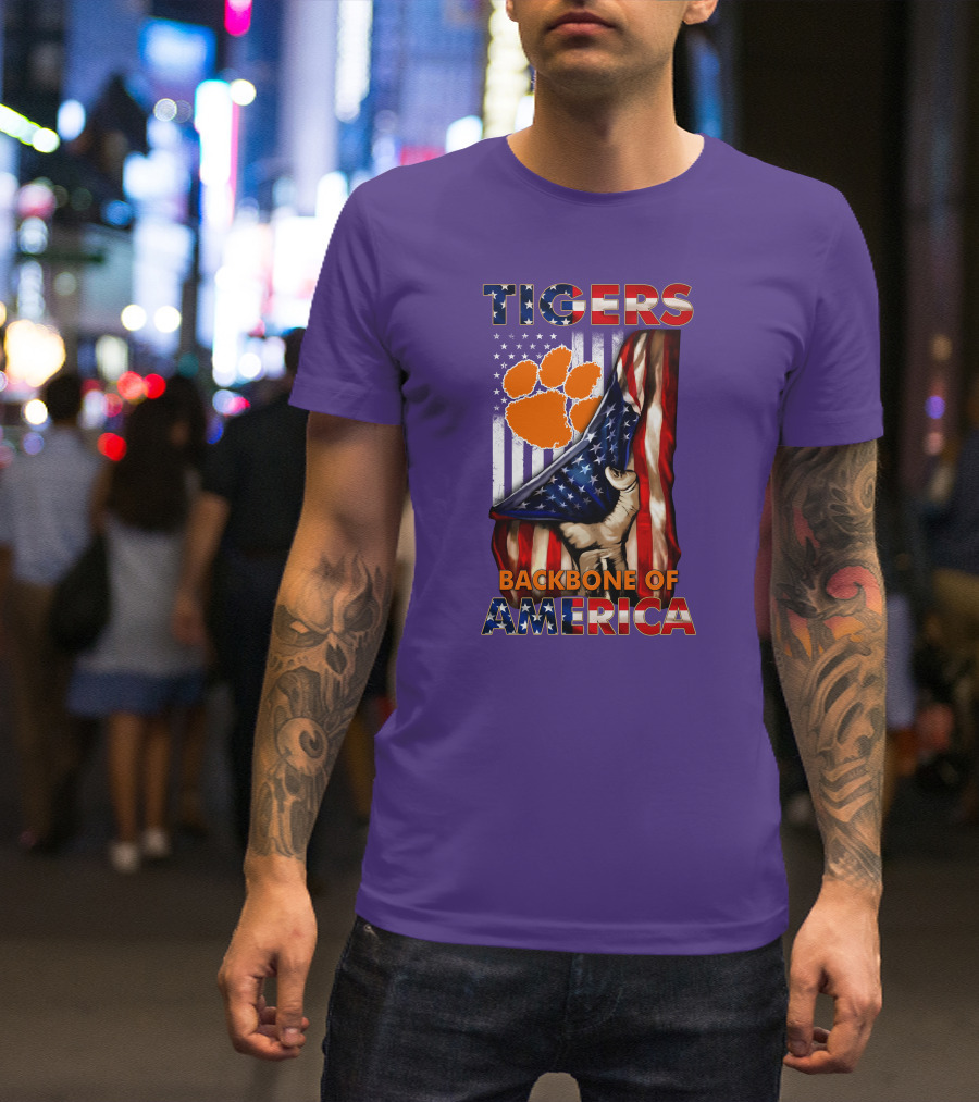 Tigers Claw American Flag Backbone Of America T-Shirt