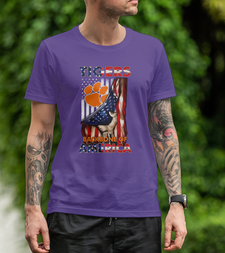 Tigers Claw American Flag Backbone Of America T-Shirt