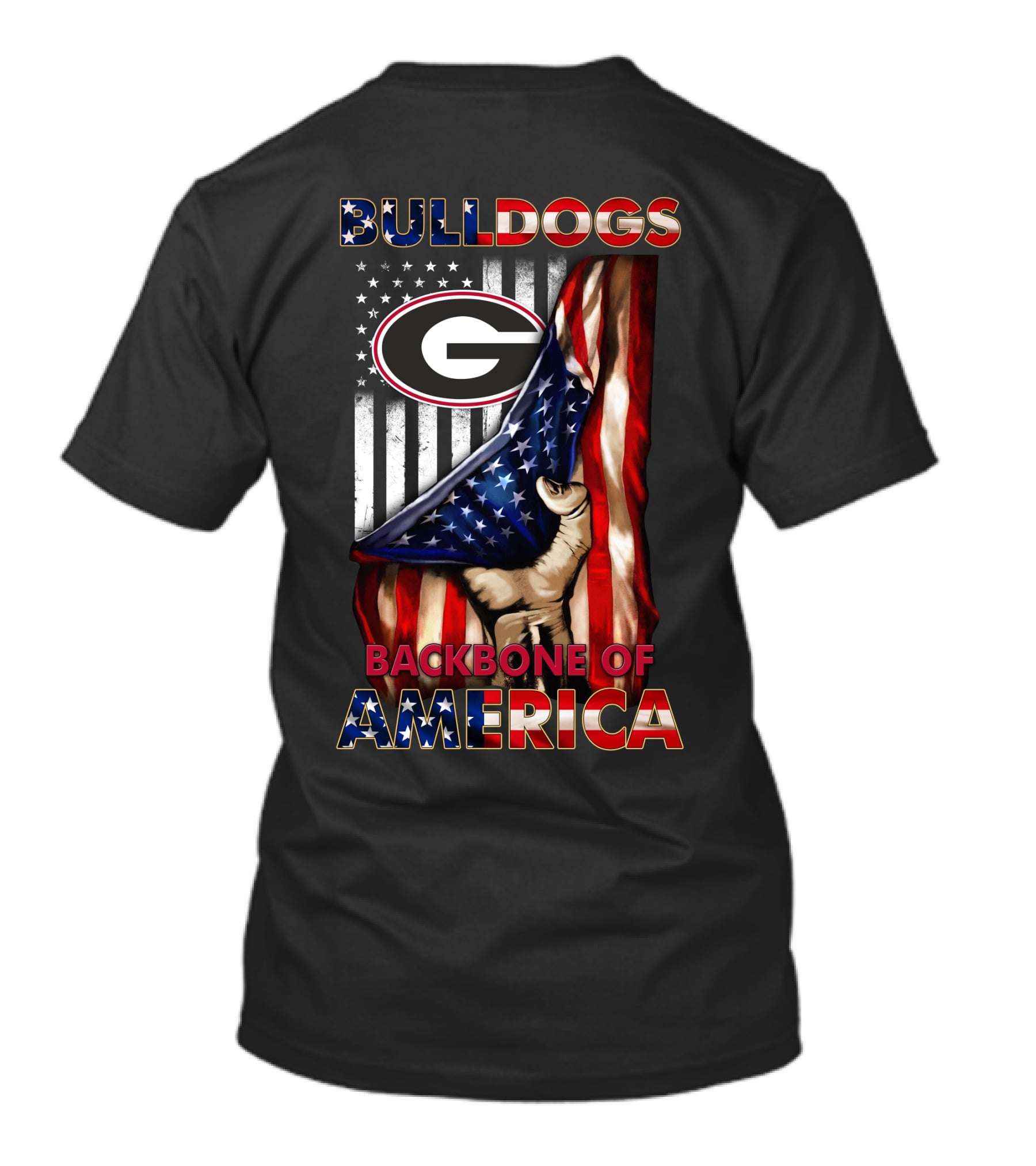 Georgia Bulldogs Backbone Of America Patriotic Usa Flag Edition T-Shirt