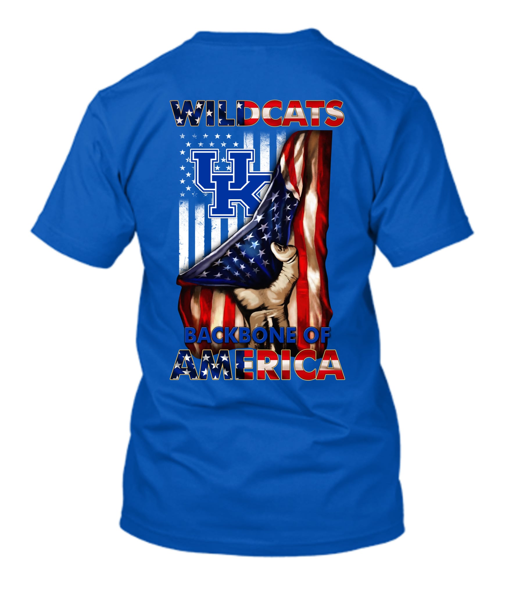 Kentucky Wildcats America Backbone Stars And Stripes Flag T-Shirt