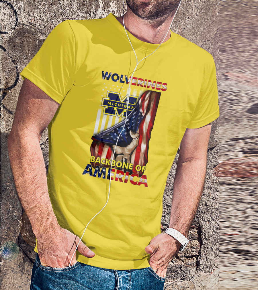 Wolverines Michigan Backbone Of America Stars And Stripes T-Shirt