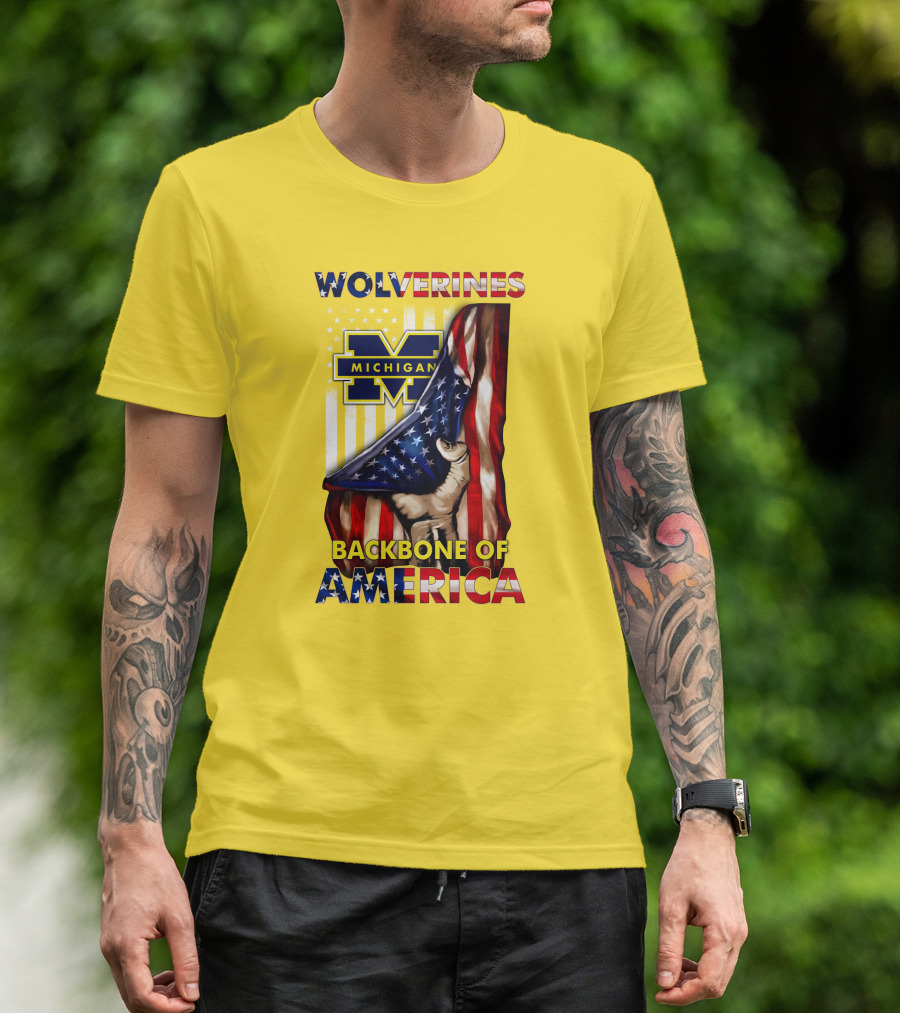 Wolverines Michigan Backbone Of America Stars And Stripes T-Shirt