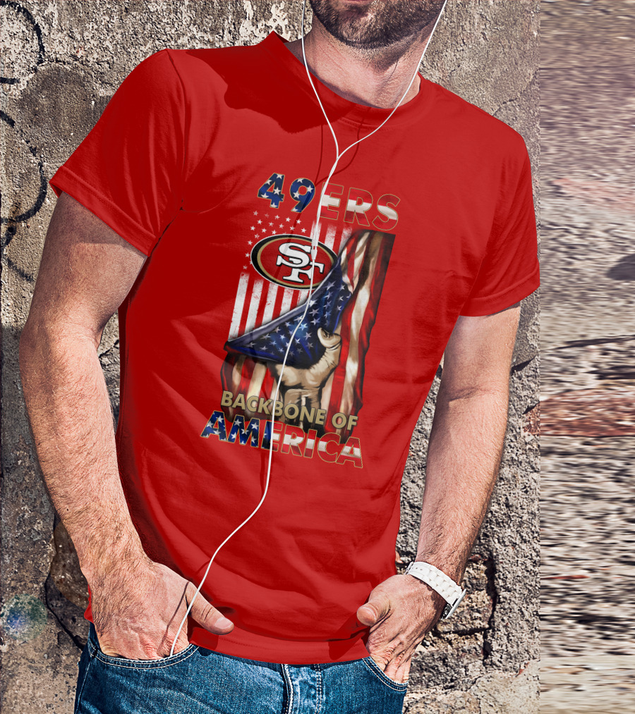 49ers Sf American Flag Backbone Of America T-Shirt
