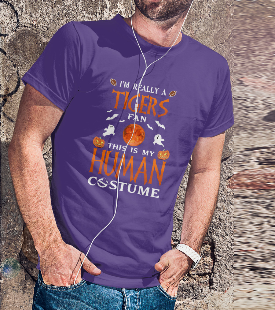 I'm Really A Clemson Tigers Fan This Is My Human Costume T-Shirt