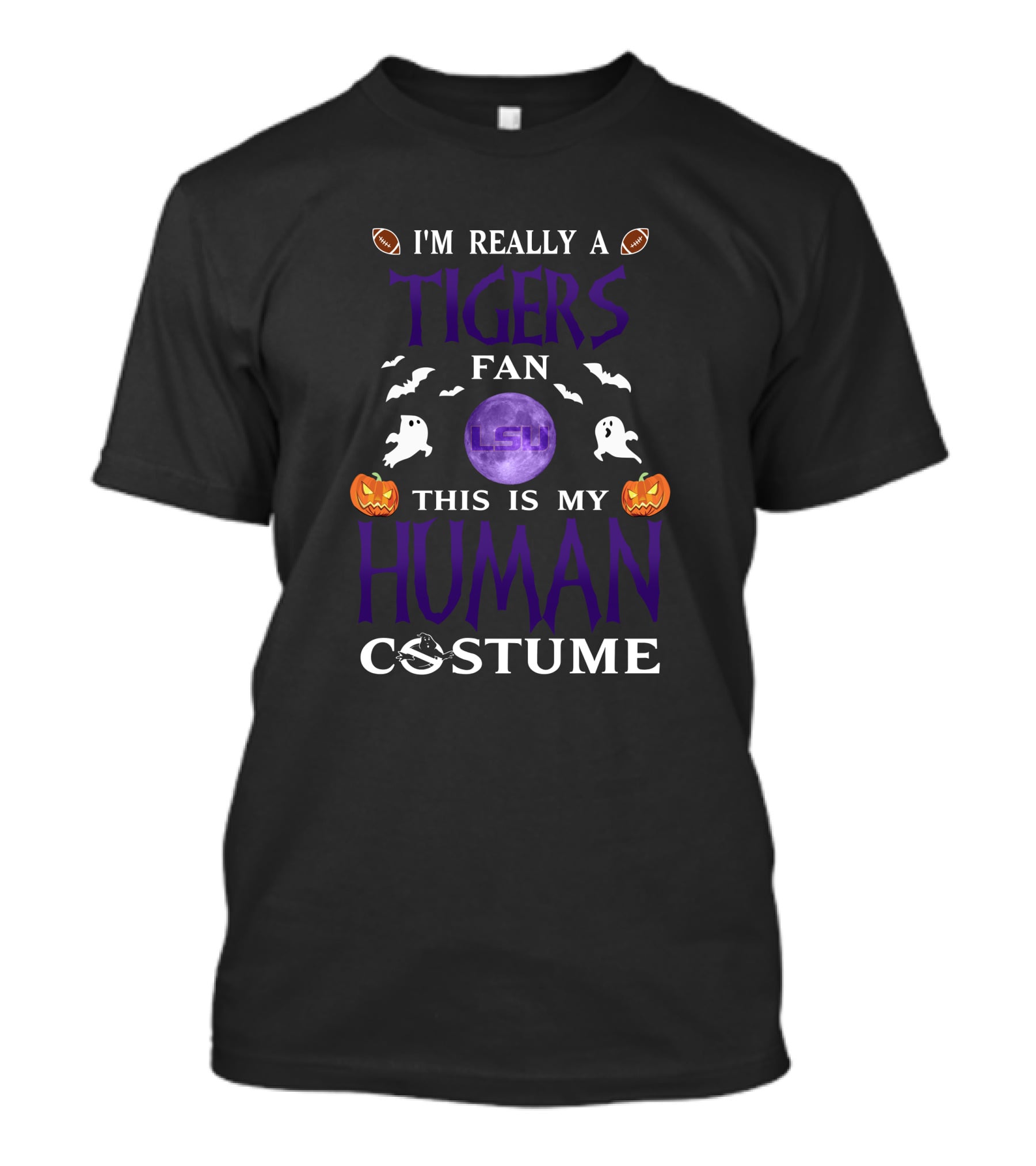 I'm Really A LSU Tigers Fan This Is My Human Costume Halloween Football LSU T-Shirt
