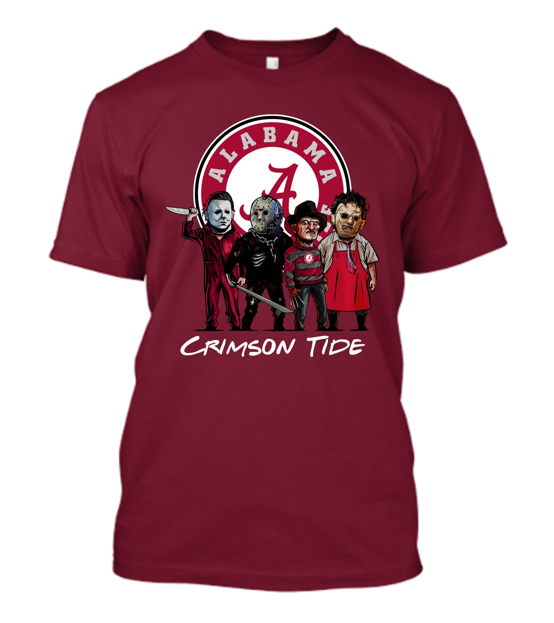 Alabama Crimson Tide Halloween The Slasher Squad Teams Freddy Jason Michael Myers T-Shirt