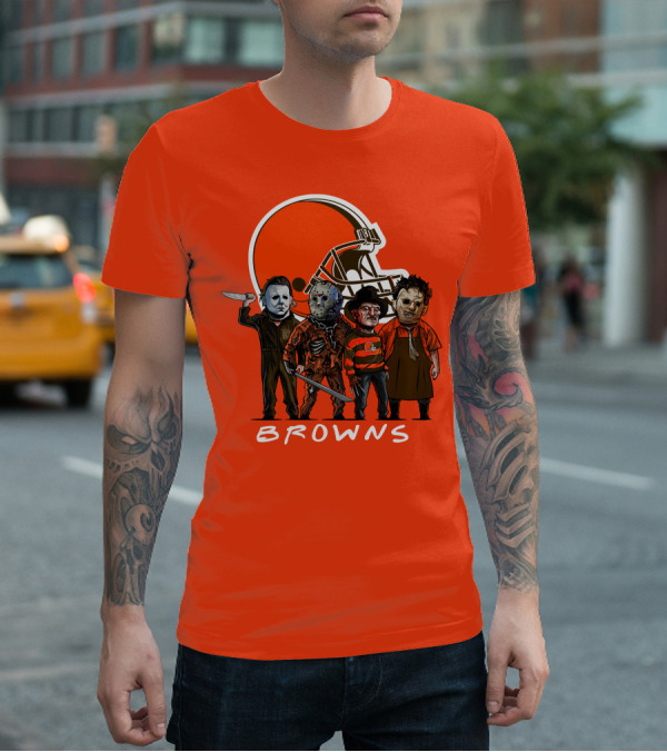 Cleveland Browns Halloween The Slasher Squad Browns T-Shirt