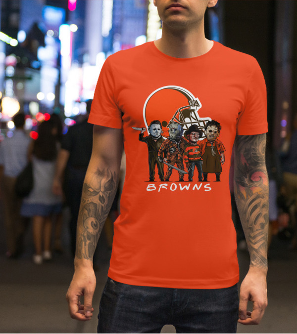 Cleveland Browns Halloween The Slasher Squad Browns T-Shirt