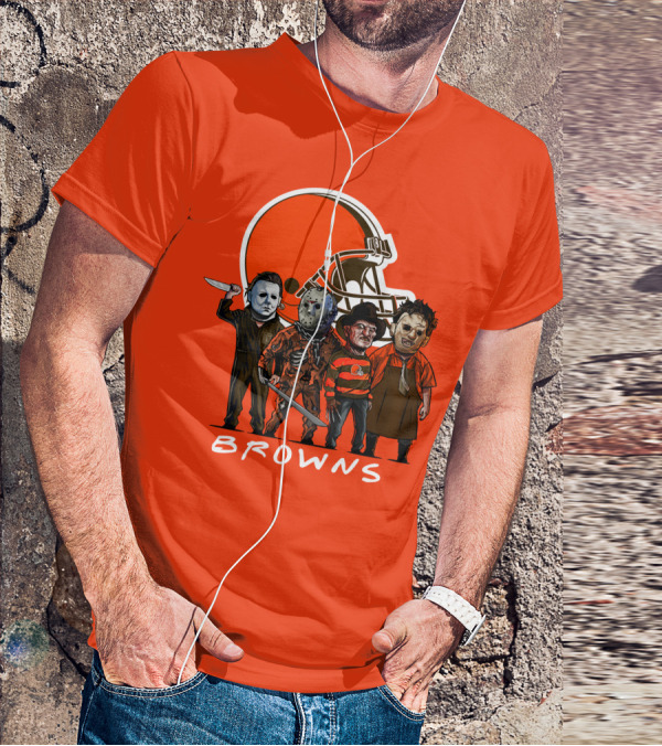 Cleveland Browns Halloween The Slasher Squad Browns T-Shirt