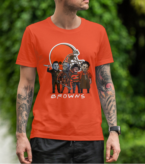 Cleveland Browns Halloween The Slasher Squad Browns T-Shirt