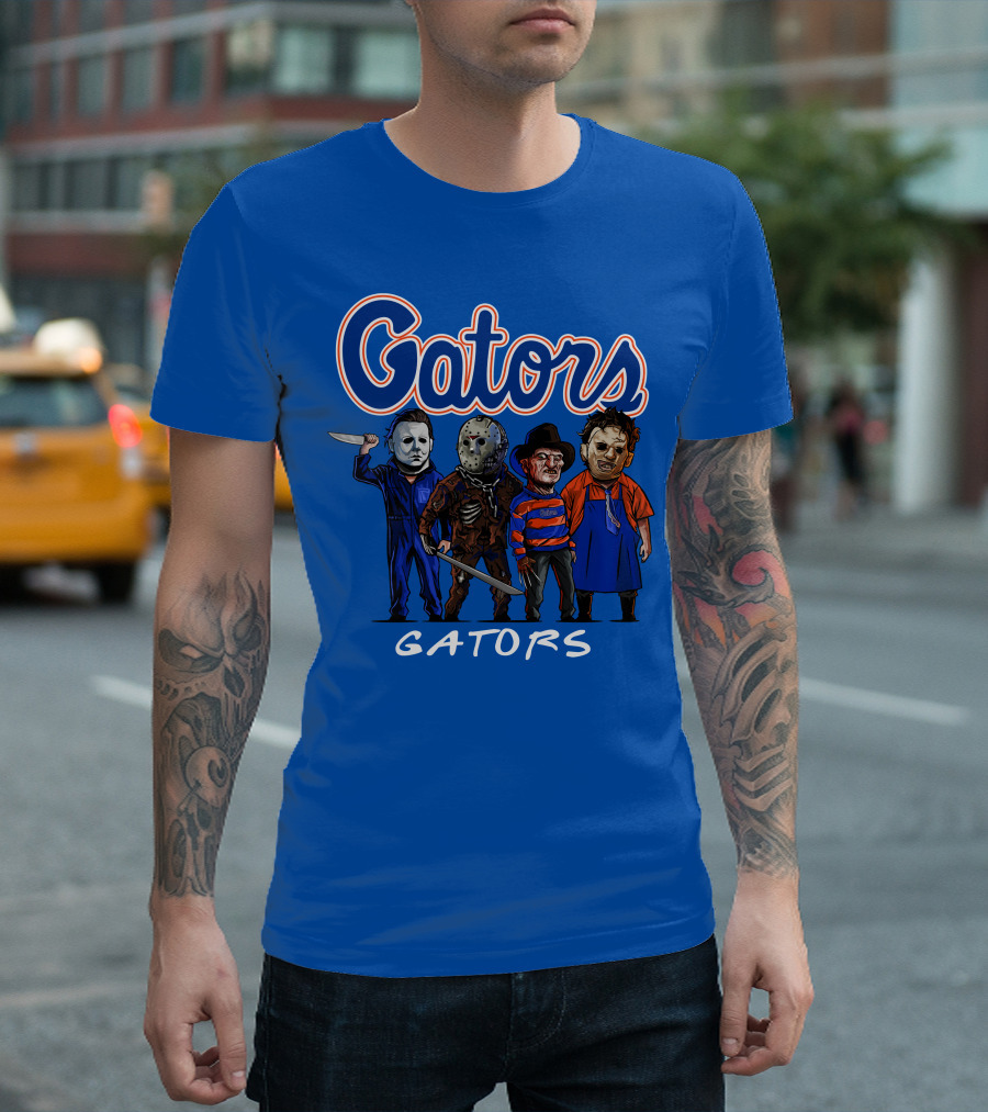 Gators Halloween The Slasher Squad Teams Horror Icons T-Shirt
