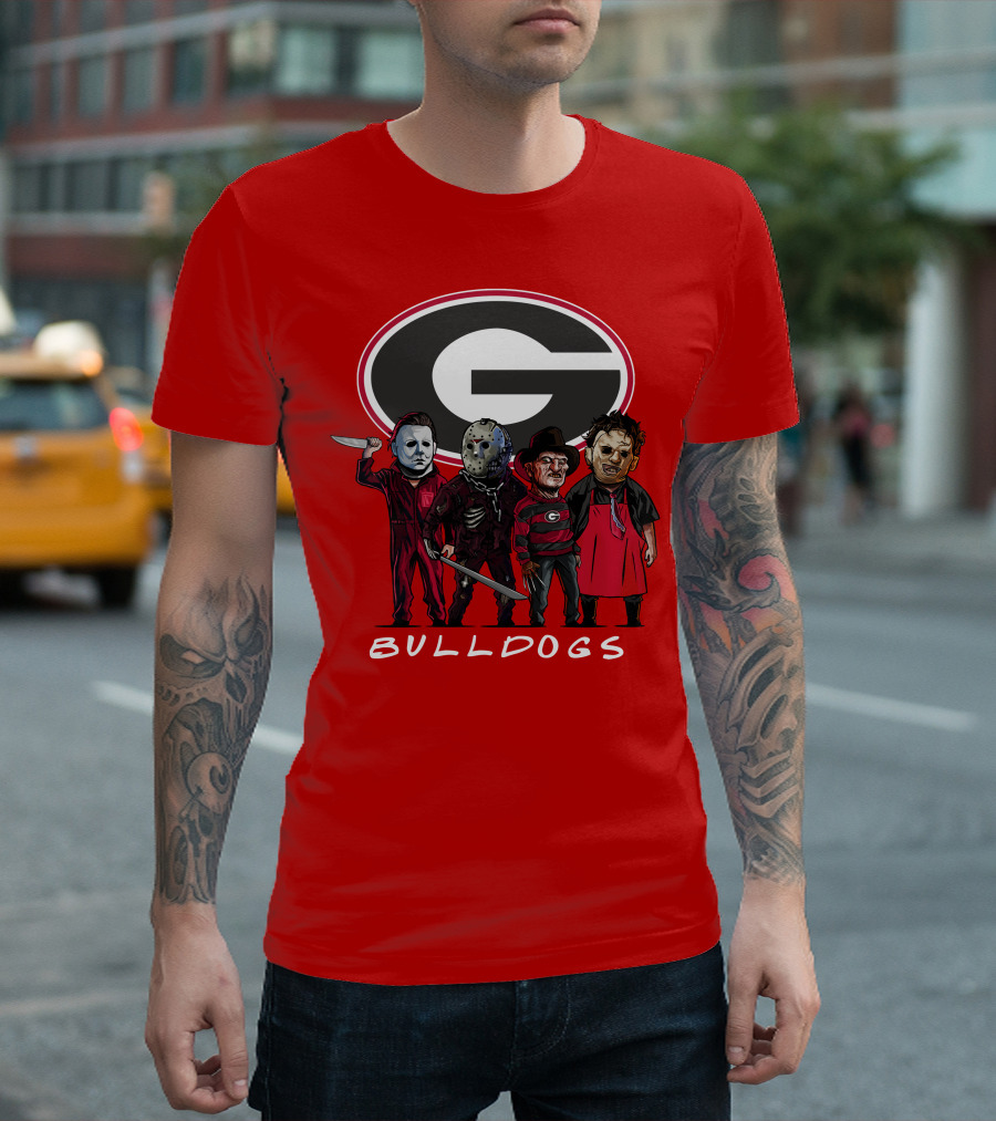 Georgia Bulldogs Halloween Slasher Movie Characters Team T-Shirt