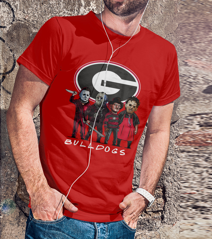 Georgia Bulldogs Halloween Slasher Movie Characters Team T-Shirt