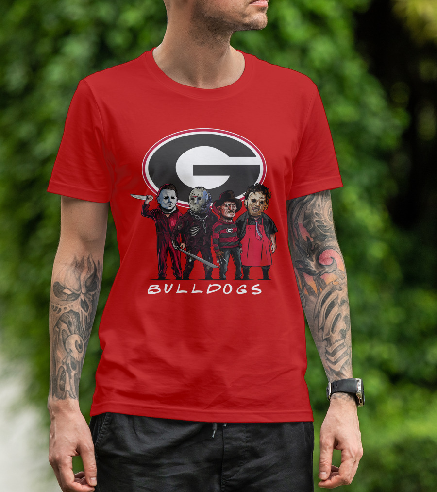 Georgia Bulldogs Halloween Slasher Movie Characters Team T-Shirt
