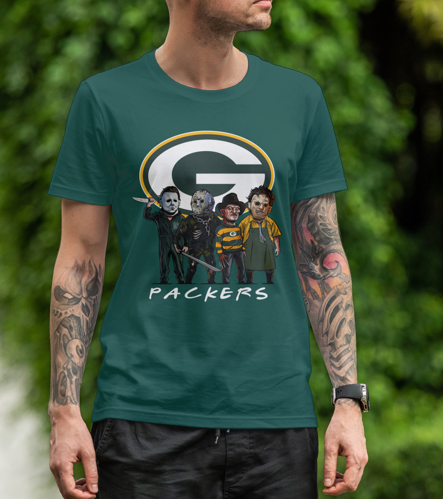 Green Bay Packers Halloween Horror Characters Squad T-Shirt