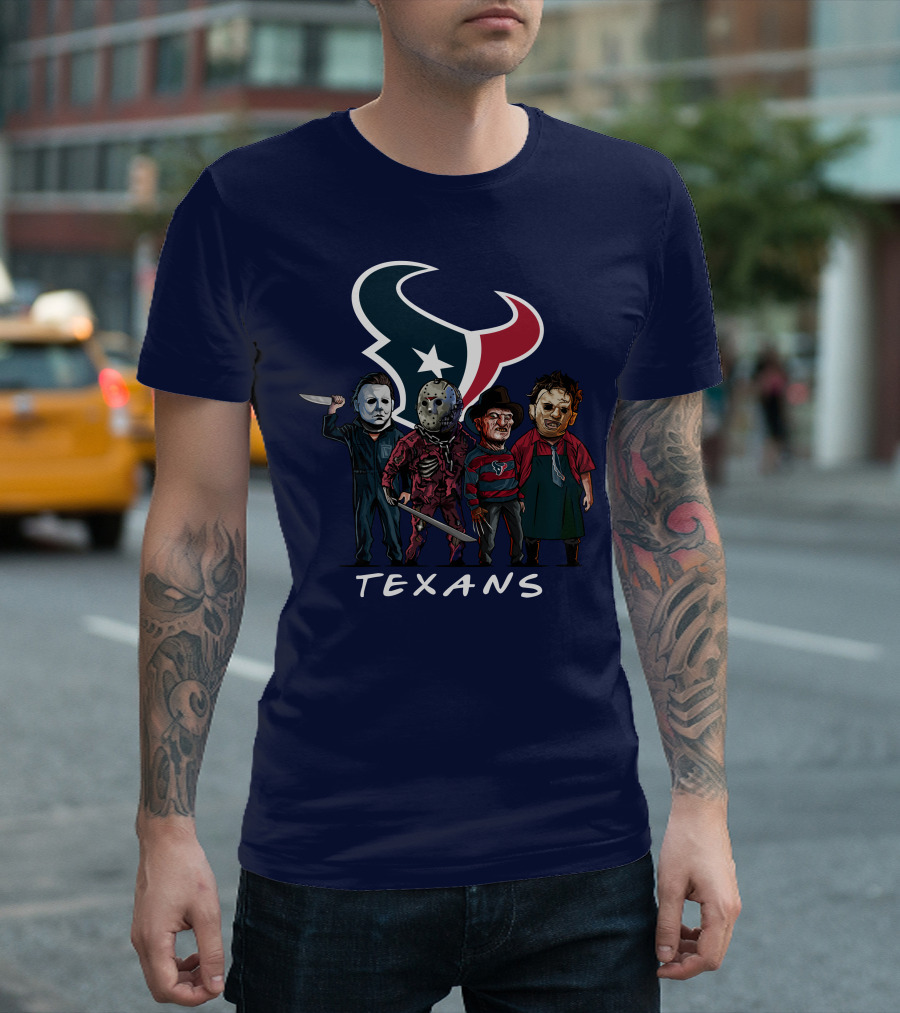 Houston Texans Halloween The Slasher Squad Texans T-Shirt