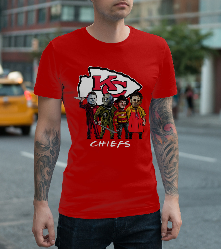 Kansas City Chiefs Halloween Slasher Squad Horror Team T-Shirt