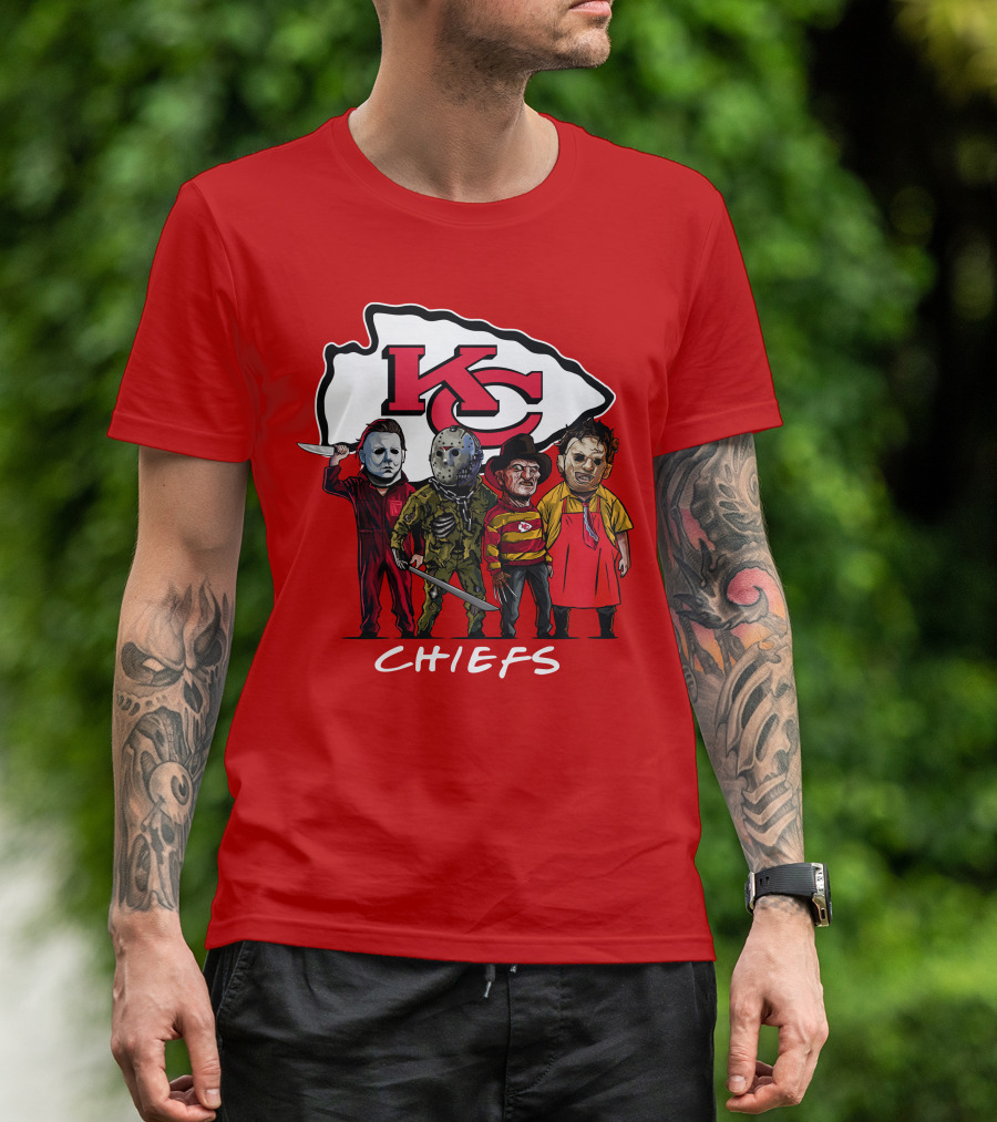 Kansas City Chiefs Halloween Slasher Squad Horror Team T-Shirt