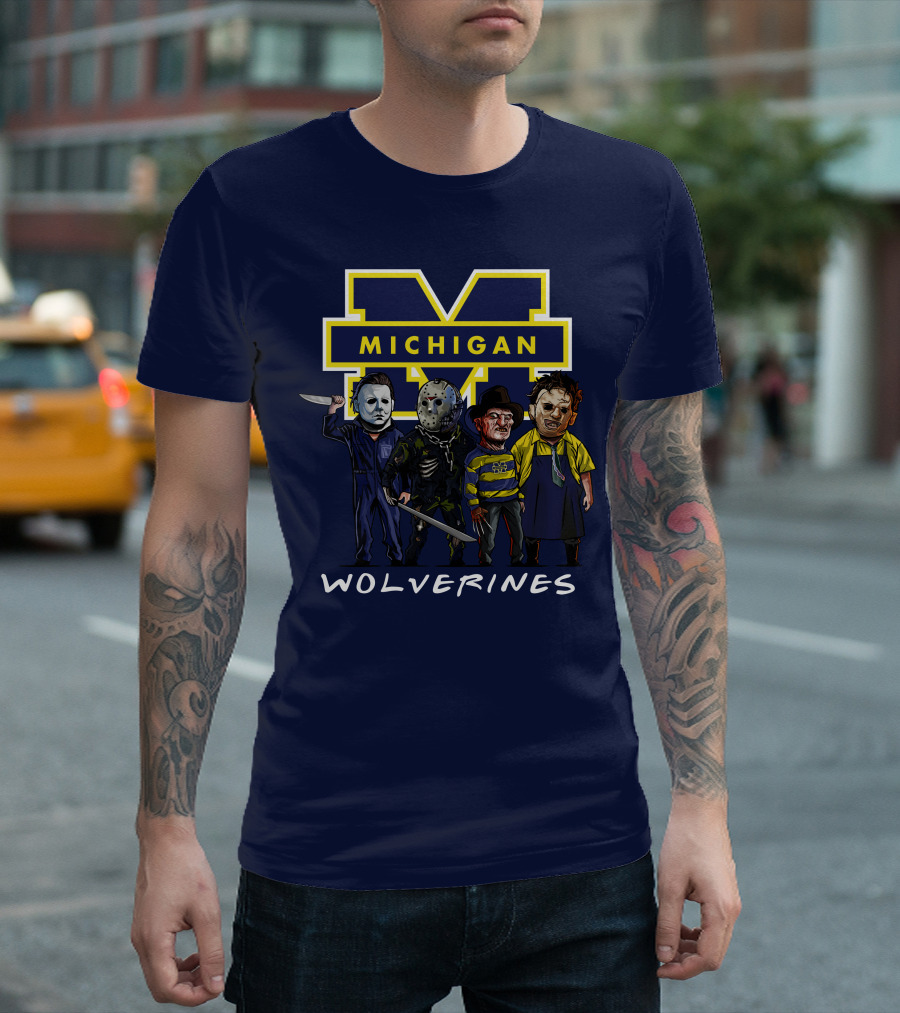 Michigan Wolverines Halloween Slasher Squad Icons M T-Shirt