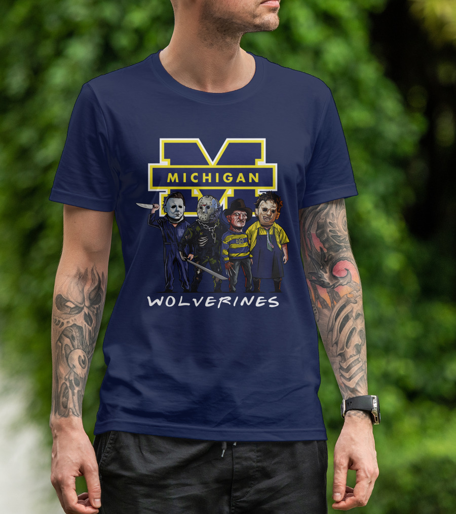 Michigan Wolverines Halloween Slasher Squad Icons M T-Shirt
