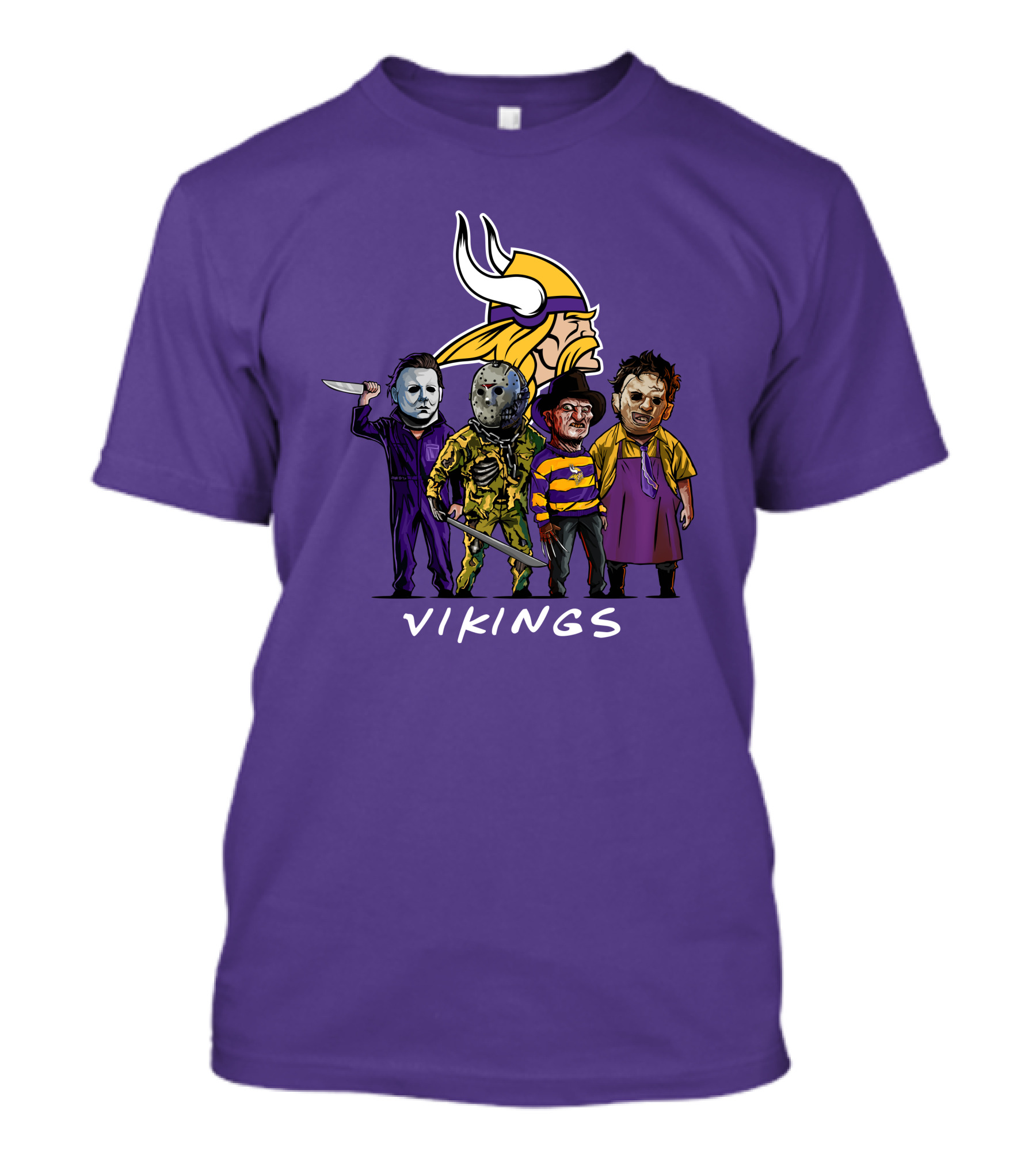 Minnesota Vikings Halloween Horror Icons Team Squad T-Shirt