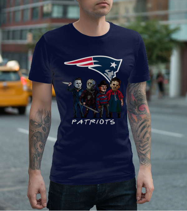 New England Patriots Halloween Horror Slasher Squad Team T-Shirt