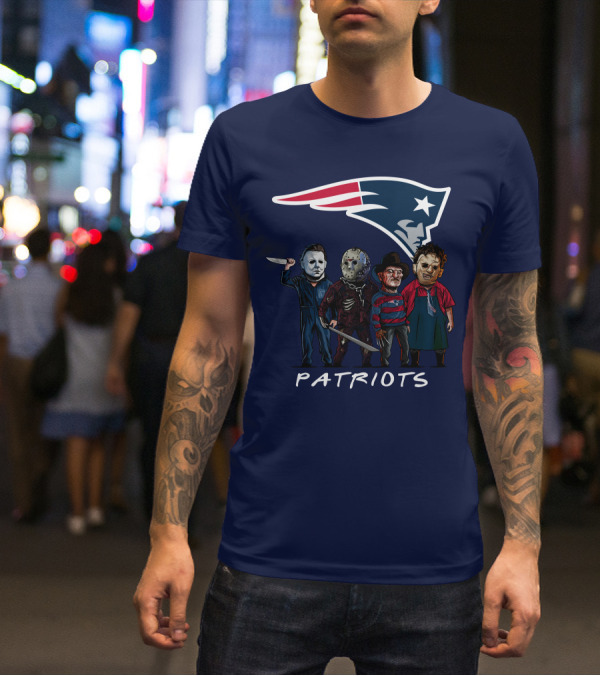 New England Patriots Halloween Horror Slasher Squad Team T-Shirt