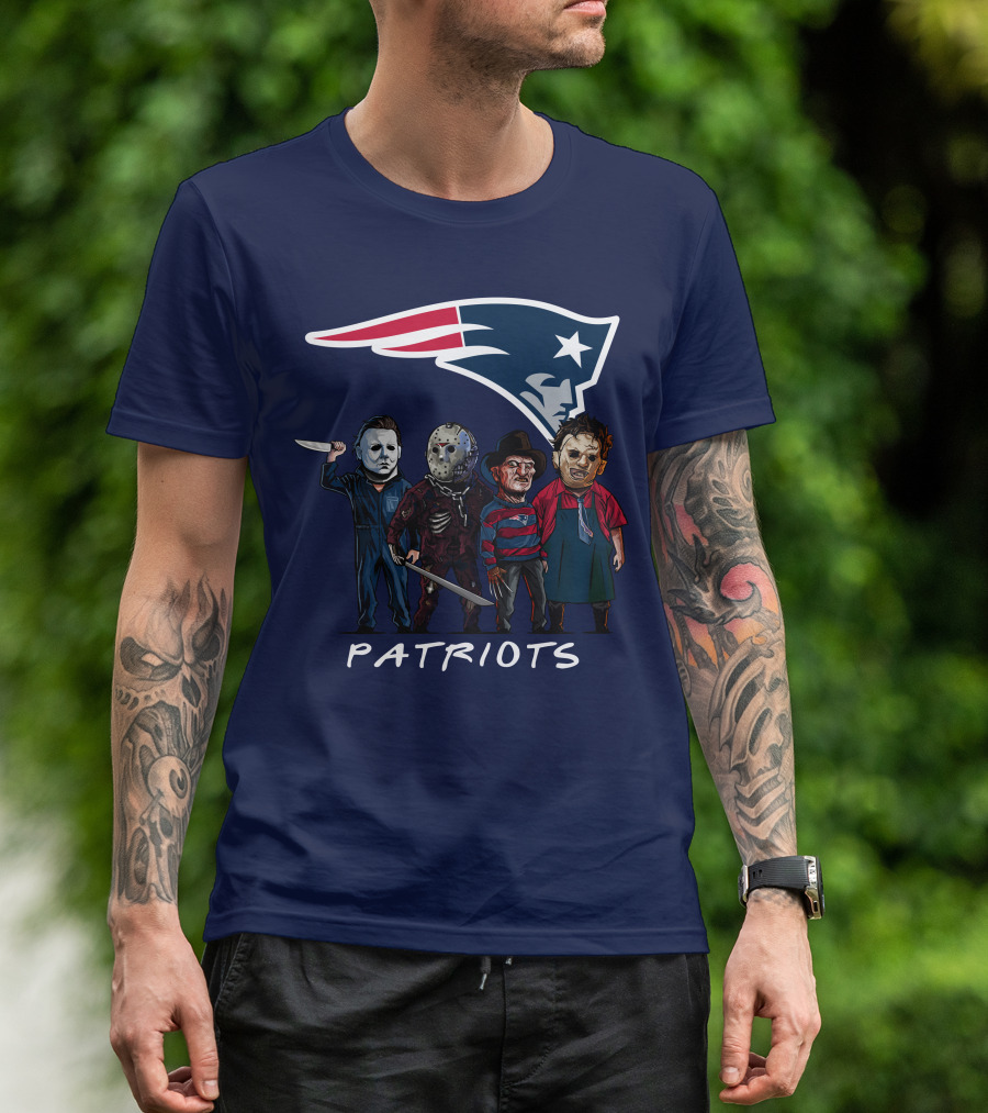 New England Patriots Halloween Horror Slasher Squad Team T-Shirt