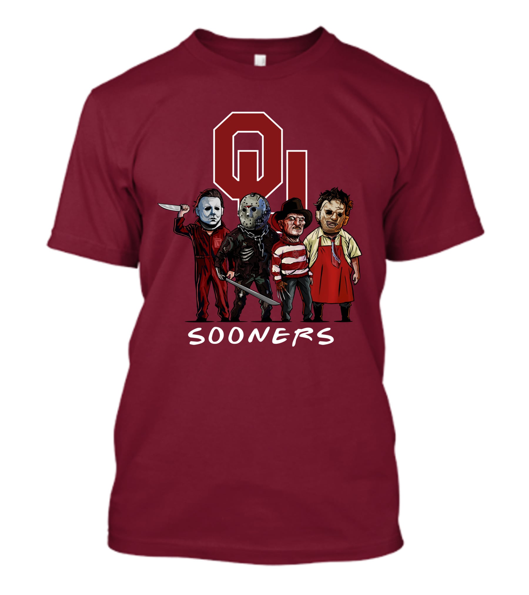 Oklahoma Sooners Halloween Slasher Squad Horror Icons T-Shirt