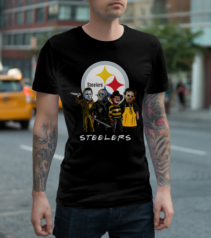 Pittsburgh Steelers Halloween Slasher Squad Team Characters T-Shirt