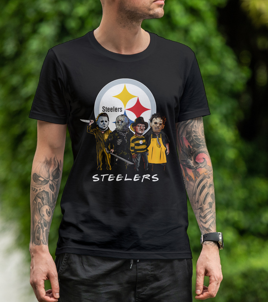 Pittsburgh Steelers Halloween Slasher Squad Team Characters T-Shirt