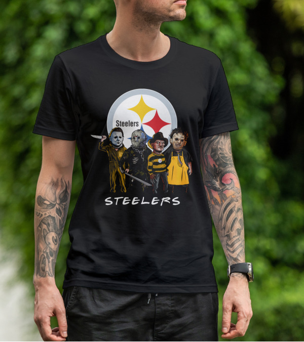 Pittsburgh Steelers Halloween Slasher Squad Team Characters T-Shirt