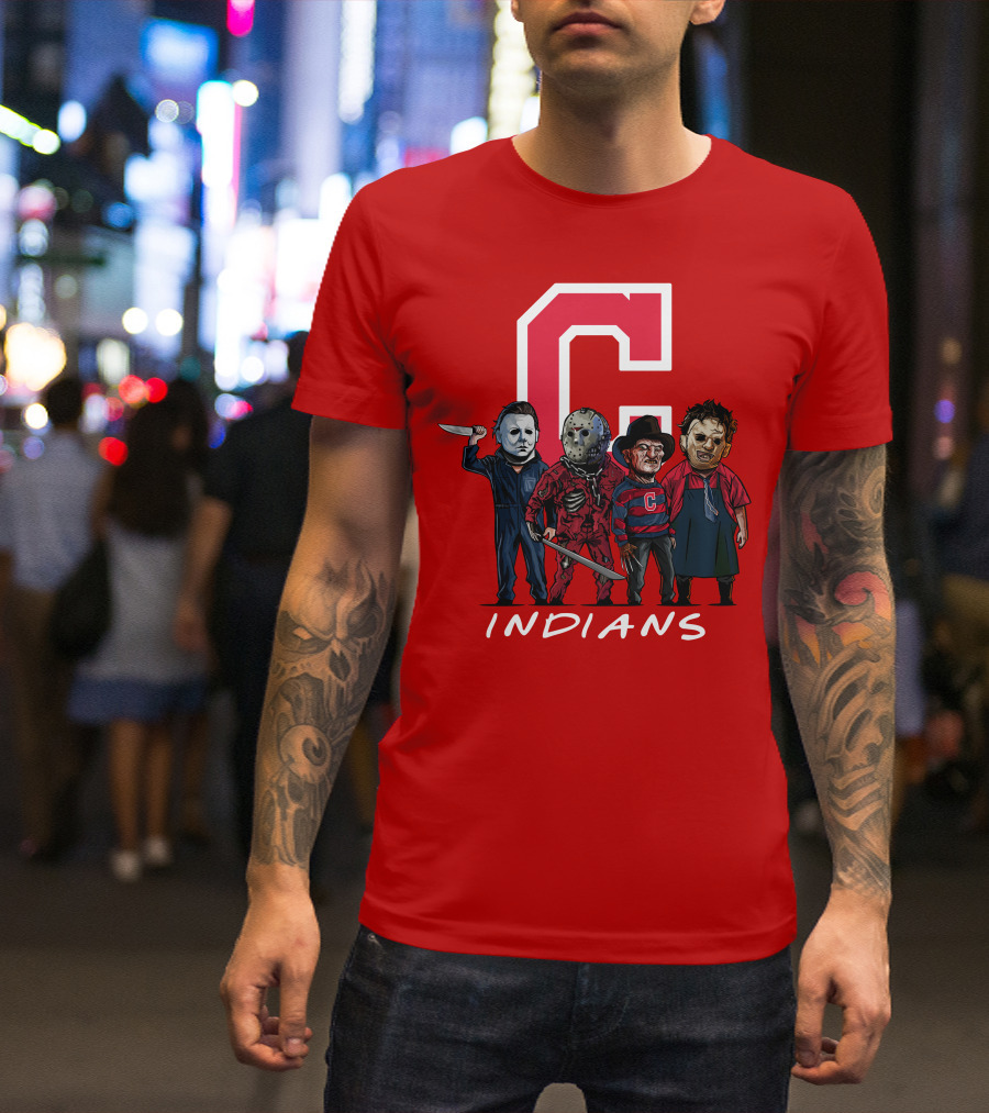 Cleveland Indians Halloween Horror Icons Slashers Crossover T-Shirt