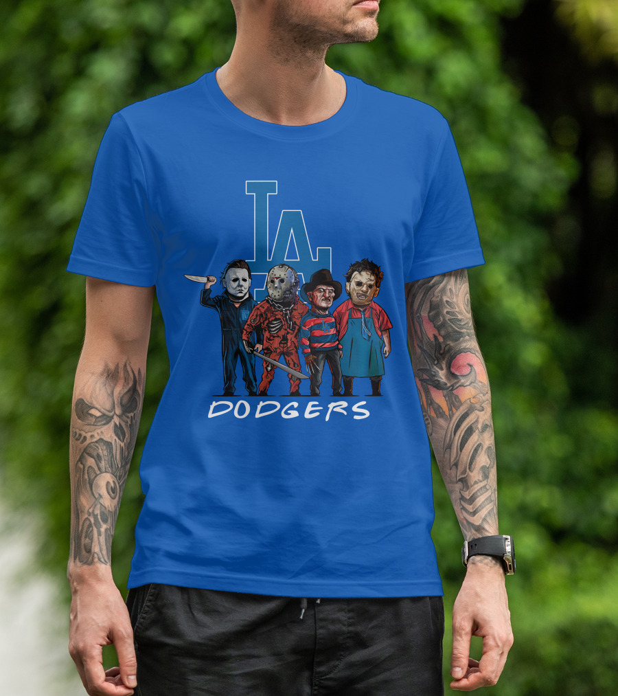Los Angeles Dodgers Halloween Horror Icons Team T-Shirt