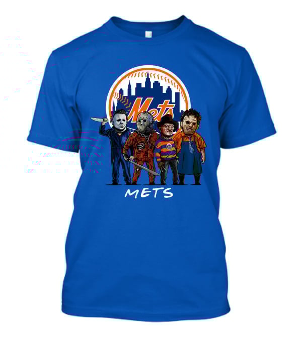 New York Mets Halloween The Slasher Squad Mets Team Characters T-Shirt