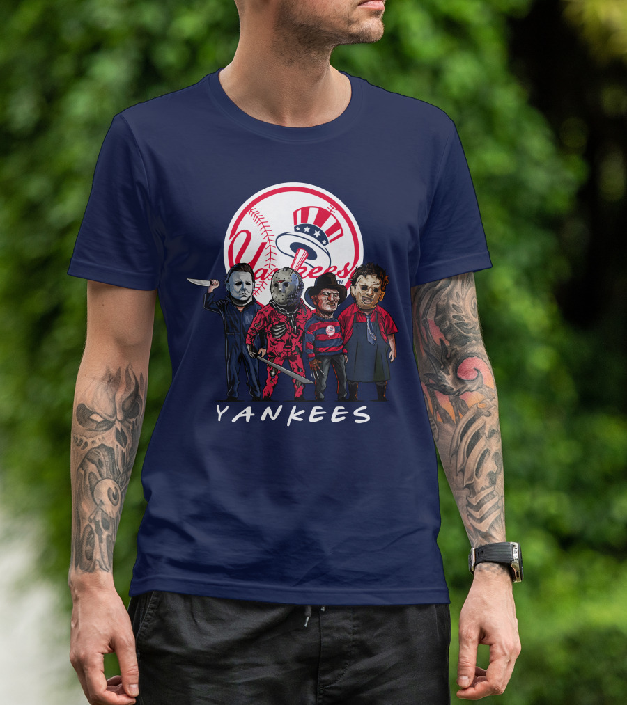 Yankees Halloween The Slasher Squad Teams Yankees T-Shirt