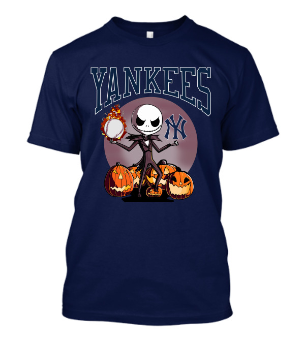 Yankees Jack Skellington Halloween Baseball Pumpkins T-Shirt